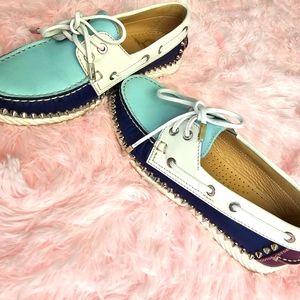 Christian Louboutin steckel spiked boat shoes (w/ties)